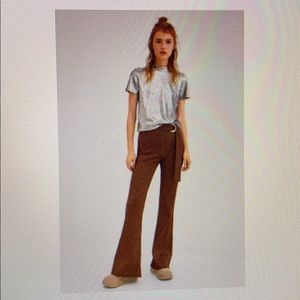 Zara Shiny Buckled Pants